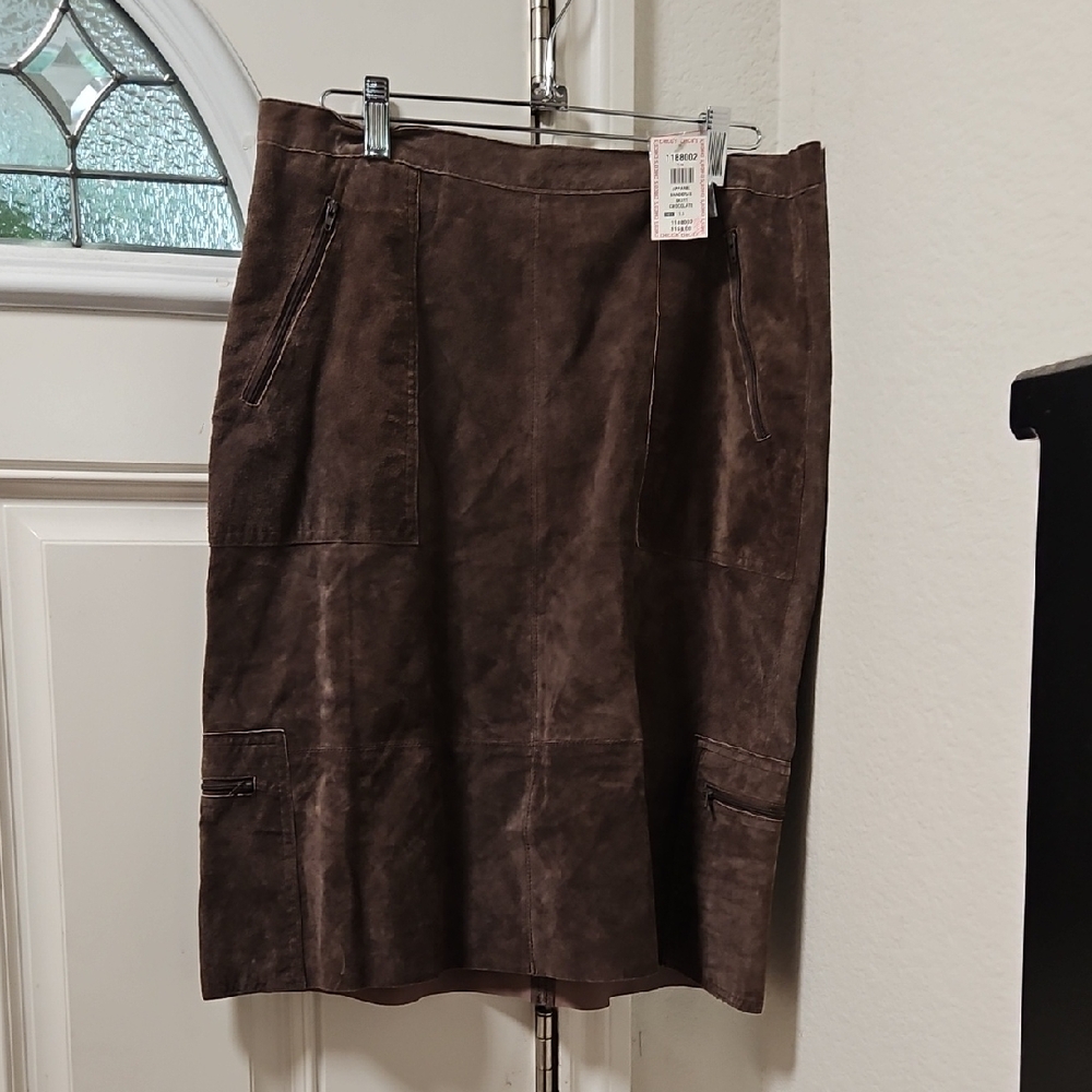 Chico's Brown Leather Skirt